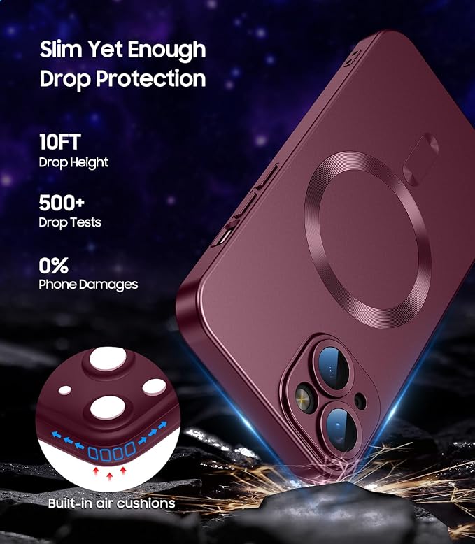 Magnetic for iPhone 13 Case Slim Soft Silicone Bumper Shockproof Metallic - Image 5