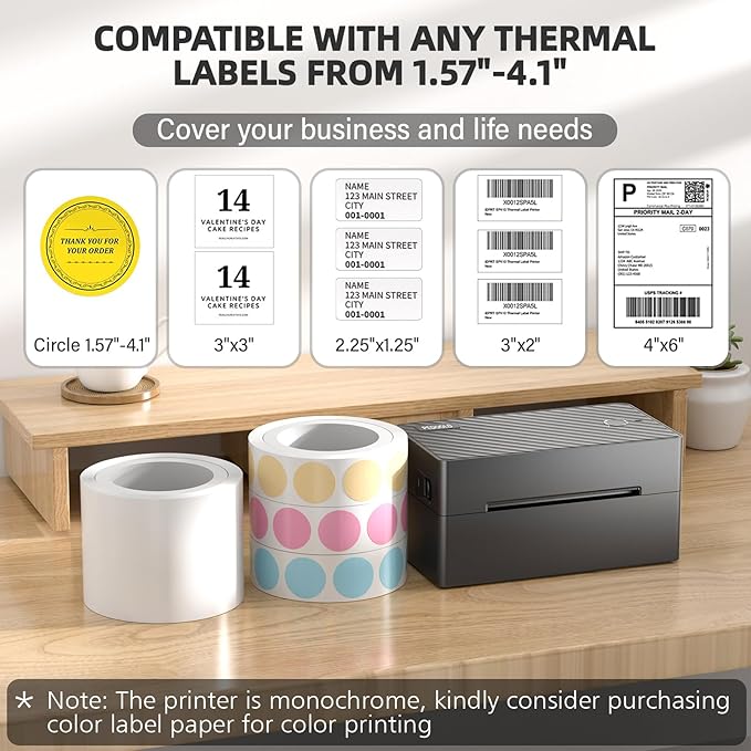 Label Printer, 4x6 Shipping Label Thermal Printer - Image 2