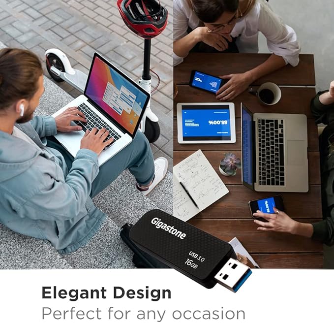 GIGASTONE 16GB Flash Drive Z30 USB 3.2 Gen 1, 50MB/s Ultra Fast, Keychain Loop - Image 3