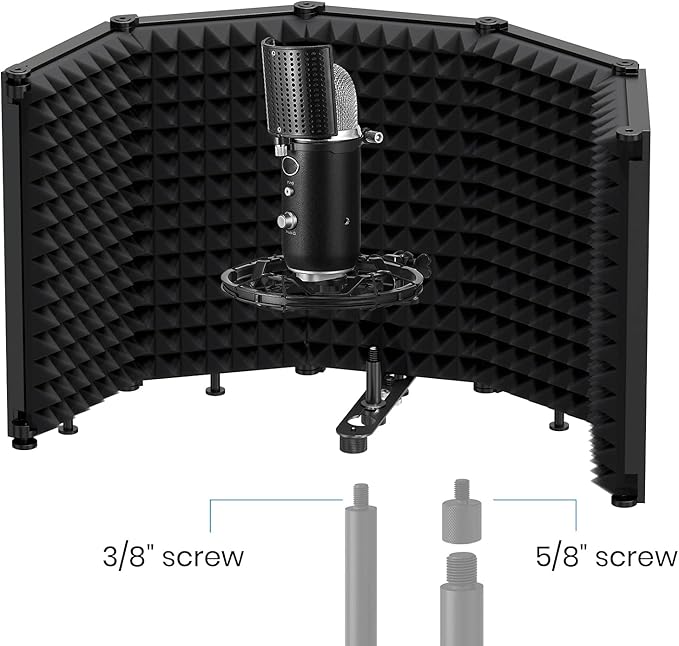 Moukey Microphone Isolation Shield, Foldable Mic Shield - Image 6