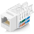 Everest 45° Angled RJ45 Cat6A Keystone Jacks 100-Pack in White by EverestMediaSolutions
