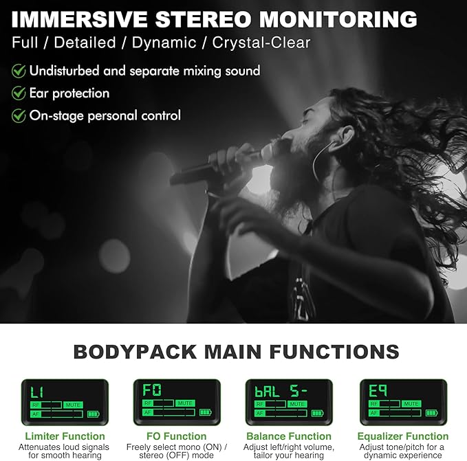 Phenyx Pro PTM-10 Stereo Wireless in Ear Monitor System Bodypack Receiver - Image 4