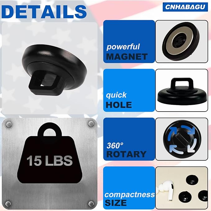 Magnet Zip Tie Mount Clips Magnetic Zip Ties Mount Base Holder Multipurpose - Image 3