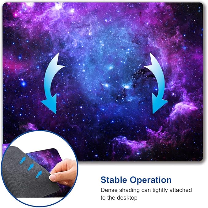 Mouse Pad, Galaxy Mouse Pad, Cute Square Waterproof Mouse Mat Non-Slip Rubber - Image 6