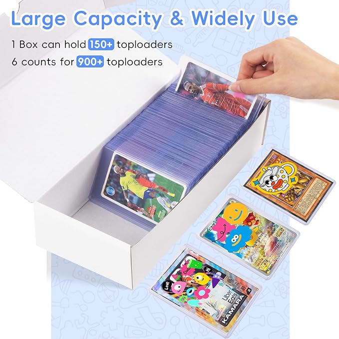 Toploader Storage Box, 6 Packs 900 Count Corrugated Cardboard Storage Box - Image 3