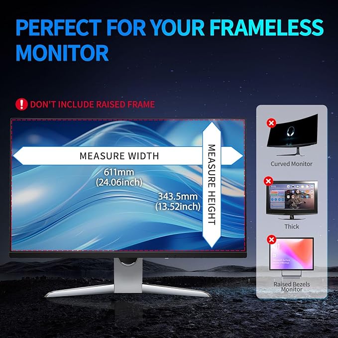 Magnetic Monitor Privacy Screen 27 inch, 9H Hanging Privacy Screen - Image 4
