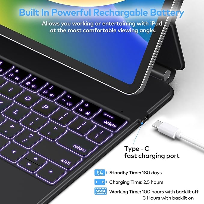Keyboard Case for iPad Air 11-inch & iPad Pro 11 inch – Magic-Style Magnetic - Image 9