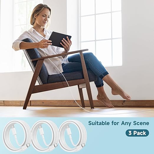 60W USB C to USB C Cable 3Pack iPhone 15 Fast Charging Cable, USB-C to USBC - Image 7