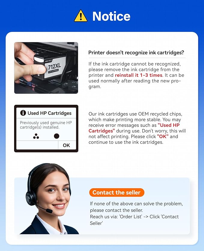 712 712XL Ink Cartridges Combo Set 4-Pack High Yield - Image 5