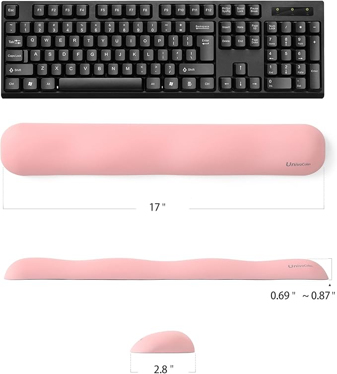 UnivoColors Design-Wave Keyboard Wrist Rest, Artificial Sheepskin+Memory - Image 5