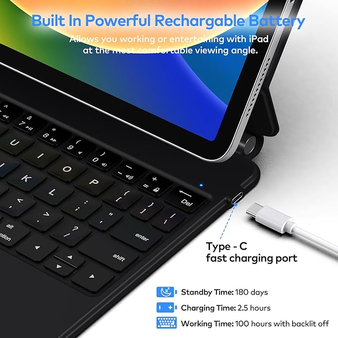 Keyboard Case for iPad 10th Generation 2022 & 11th – Magic-Style Keyboard - Image 8