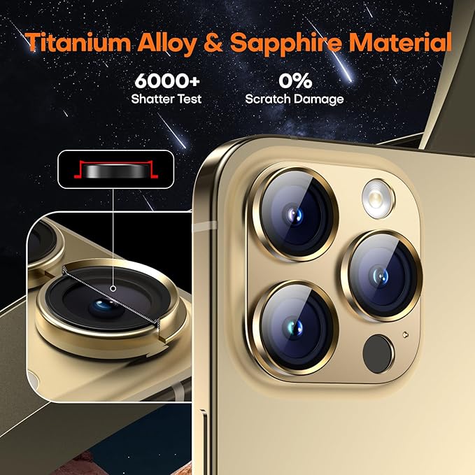 Camera Lens Protector for iPhone 16 Pro Max/16 Pro/15 Pro Max/15 Pro/14 Pro - Image 5