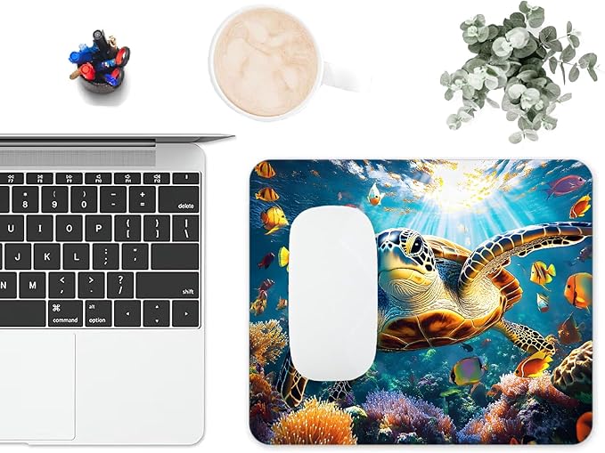 Mouse Pad, Cute Ocean Colorful Turtle Mouse Pads - Image 6