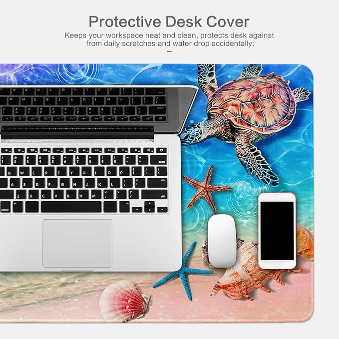 Lokigo Sea Turtle Desk Pad, Waterproof Large Mouse Pad - Image 9