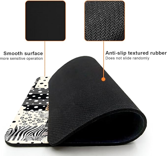 Mouse Pad, Cute Black Polka Dot Lattice Mouse Pads - Image 3