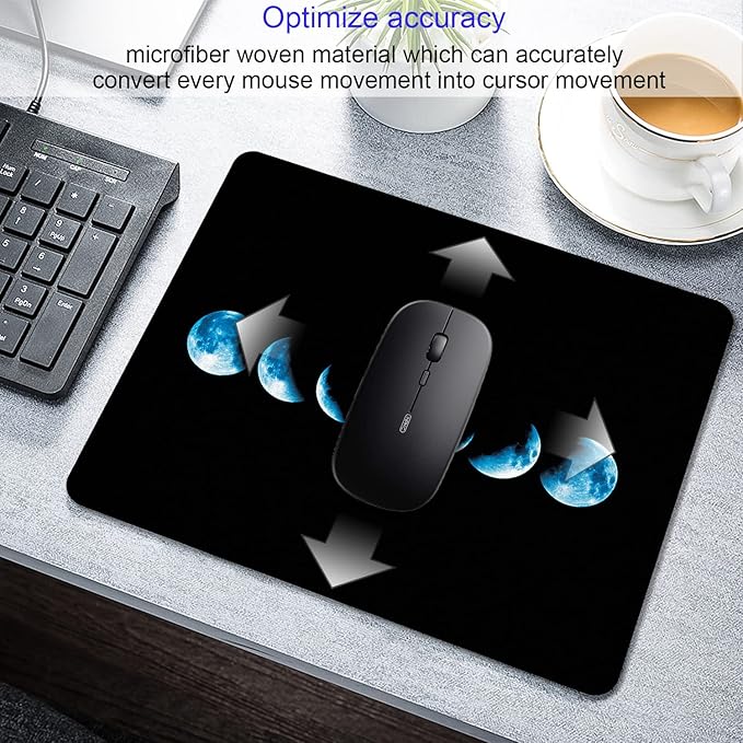 Starry Moon Mouse Pad Personalized Moon Phase Design Computer Laptop Non-Slip - Image 3