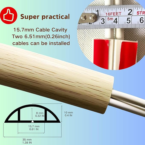 10ft Floor Cord Cover Self Adhesive Cord Hider Floor, Heavy Duty Cable Protector - Image 2