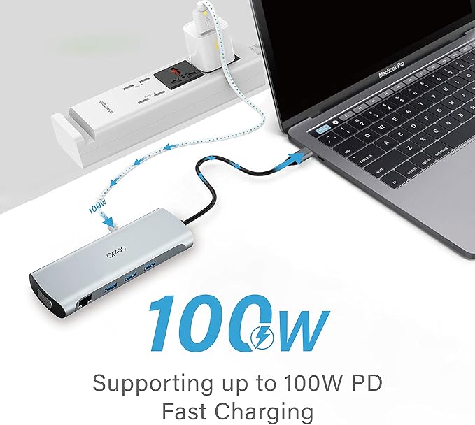 Opro9 10-in-1 USB C Hub Multiport Adapter, Laptop Docking Station Dual 4K HDMI - Image 4