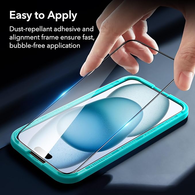 ESR 3+1 Pack for iPhone 15 Plus Screen Protector, Full Coverage Ultra-tough - Image 8