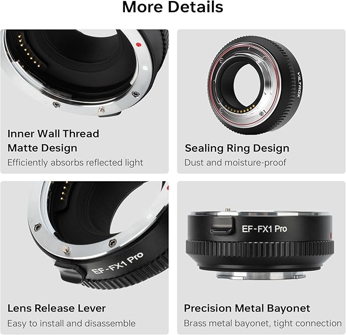 VILTROX EF-FX1 PRO Auto Focus Lens Mount Adapter Converter - Image 8