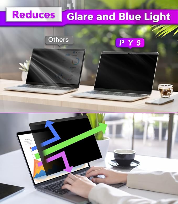 PYS Privacy Screen for MacBook Pro 13.3 Inch Laptop – Magnetic Anti-Spy - Image 6
