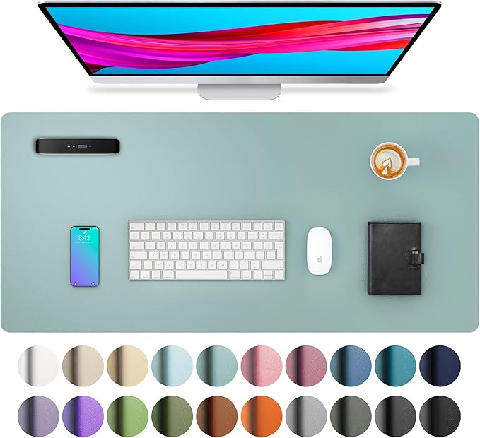Aothia Leather Desk Pad Protector, Mouse Pad, Office Desk Mat, Non-Slip PU by Aothia