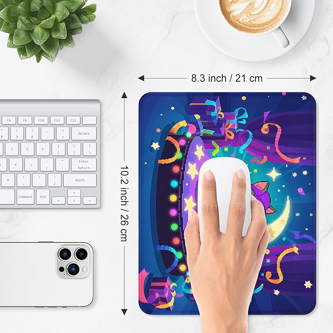 ITNRSIIET Mouse Pad Non-Slip Rubber Base Smooth Surface Stitched Edges - Image 3