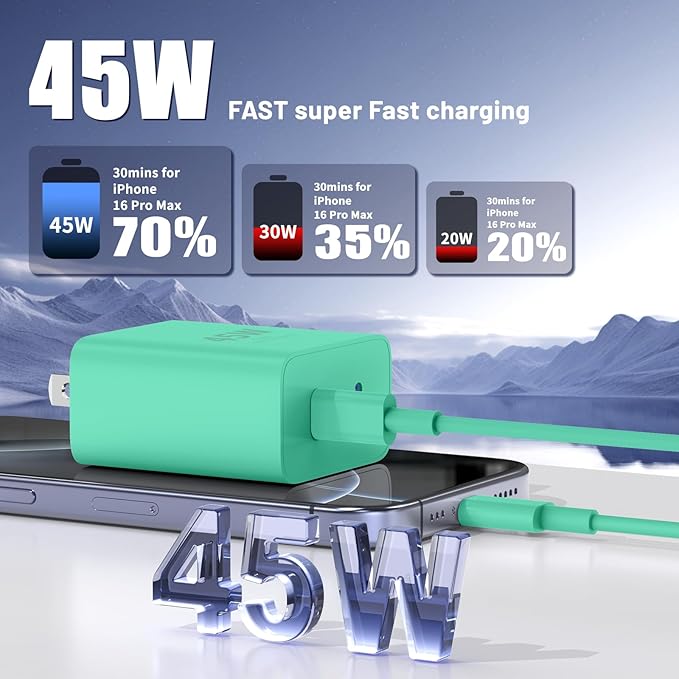 Super Fast Samsung Charger Type C, 45W Dual Port USB C Fast Charger Block & - Image 2