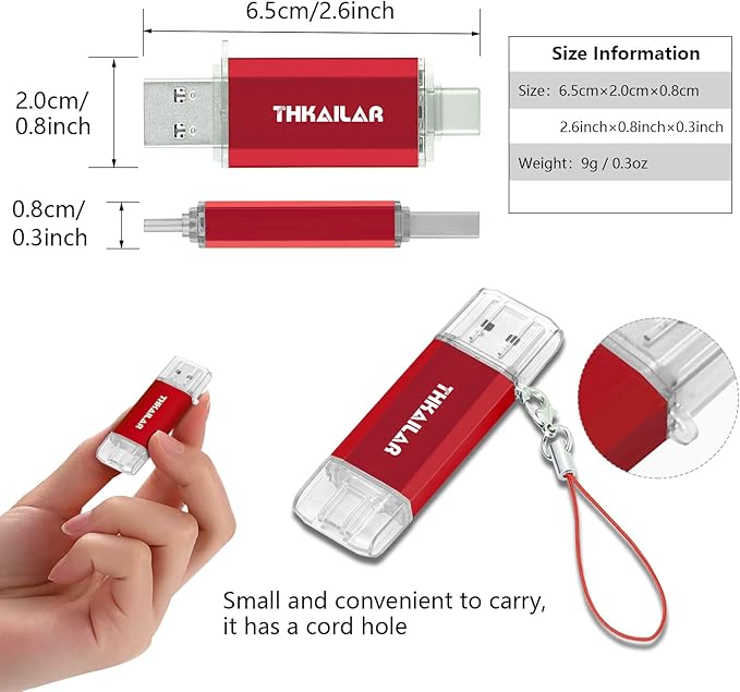 Thkailar USB C Flash Drive 256GB, USB Flash Drive - Image 7