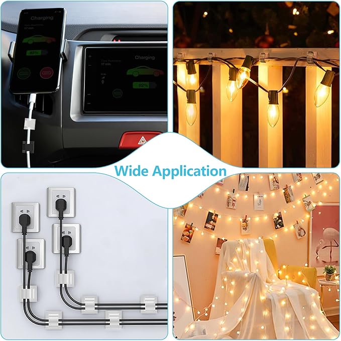 100PCS Adhesive Cable Clips, Wire Holder Organizer Cord Management, Cable - Image 5