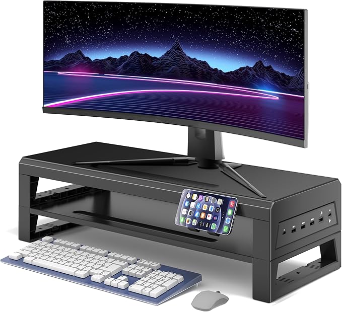 2-Tier Metal Computer Monitor Stand & Laptop Desk Shelf, 21.6 Inches, 22W by Unknown