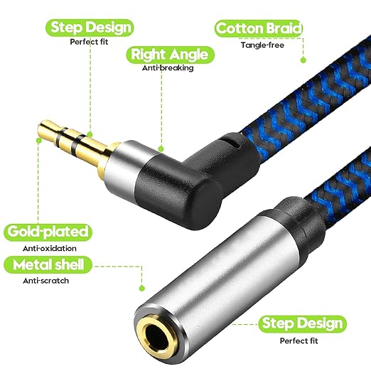 3.5mm Male to Female Extension Stereo Audio Extension Cable 10FT, - Image 6