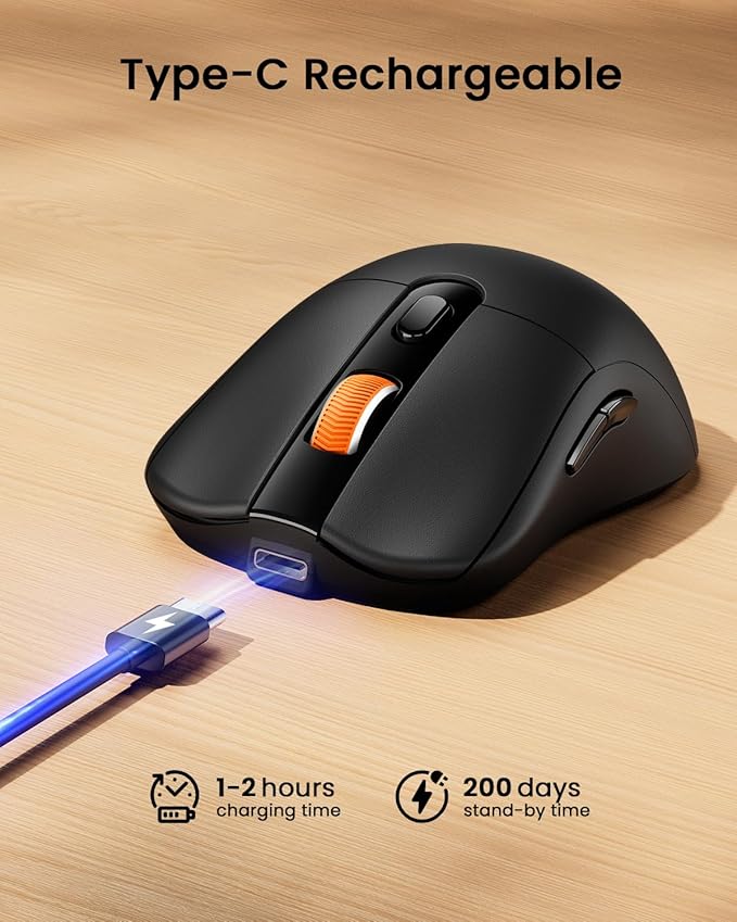 ProtoArc Bluetooth Wireless Mouse, USB C Mouse, EM15 Rechargeable Compact - Image 3