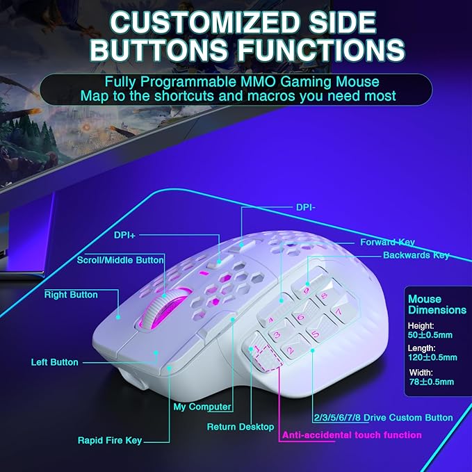 SM809 Pro Wireless MMO Gaming Mouse - Image 5