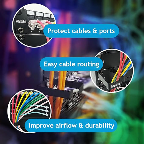 10 Pack Metallic 1U D Ring Cable Manager Ring Network Rack Cable Management - Image 2