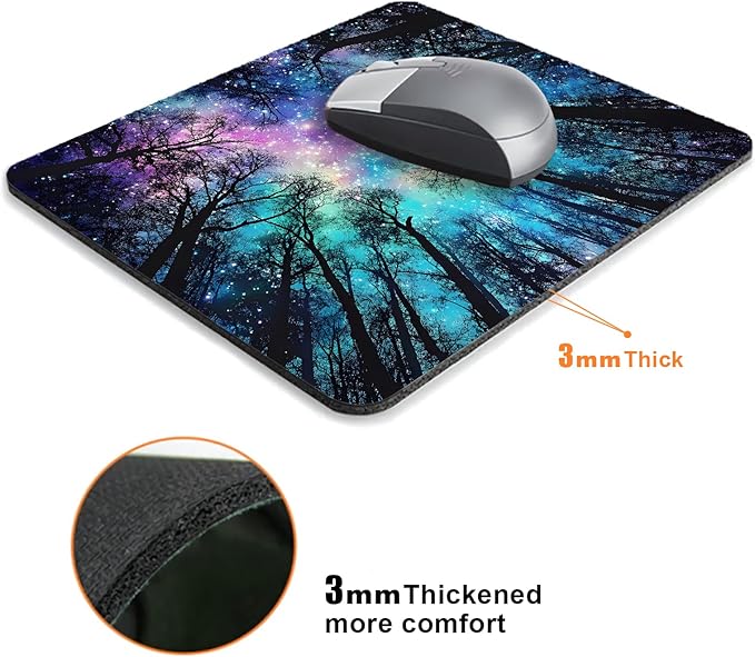 Black Night Sky Forest Mouse Pads - Image 3