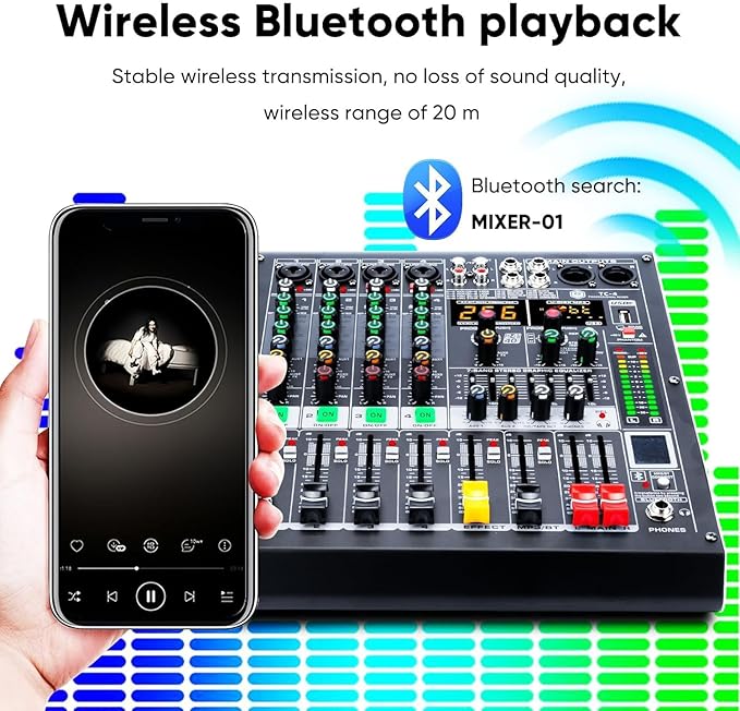 W IN-MIX 4 Channel Professional Audio Mixer - Image 4