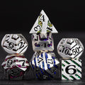 Metallic Stripes Dice with Gift Case, D&D Metal Polyhedral Dice Sets by Maywin
