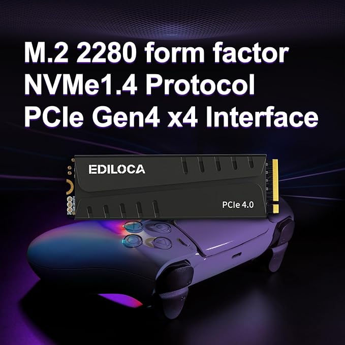 4TB PS5 SSD with Heatsink PCIe Gen4 NVMe M.2 Gaming SSD, 7400MB/s Read - Image 2
