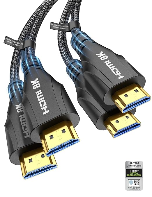 HDMI Cable 6FT 2Pack by 8KUltraHighSpeedHDMICable