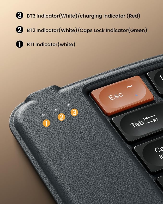 ProtoArc Ergonomic Foldable Keyboard, XK03 Split Folding Bluetooth Keyboard - Image 5