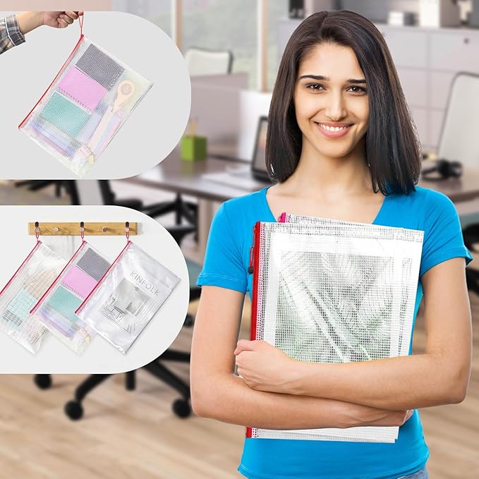 20pcs Mesh Zipper Pouch Bags, 9 Sizes Plastic Zipper Bags - Image 3