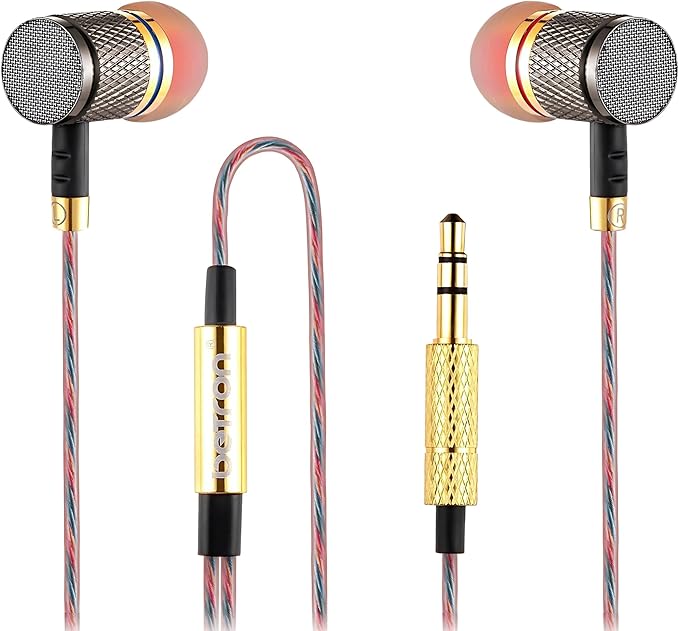 Betron YSM1000 Earphones in Ear Headphones Wired 3.5mm Jack Tangle-Free Cable by Betron