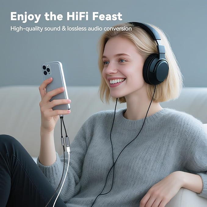 USB C Splitter for KZ ZS10 PRO, CCZ CA01 USB C to 3.5mm Audio Headphone and - Image 4