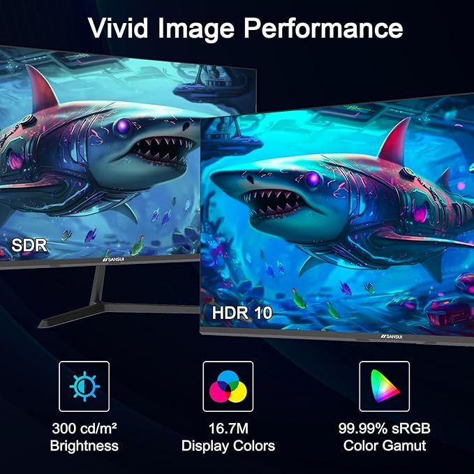 SANSUI 24 inch Monitor, IPS Display FHD Computer Monitor, 100Hz Monitor VESA - Image 4