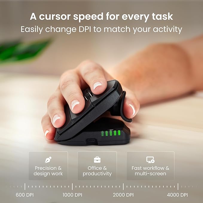 Contour Unimouse Ergonomic Vertical Mouse – Adjustable 35°-70° Angle, - Image 9