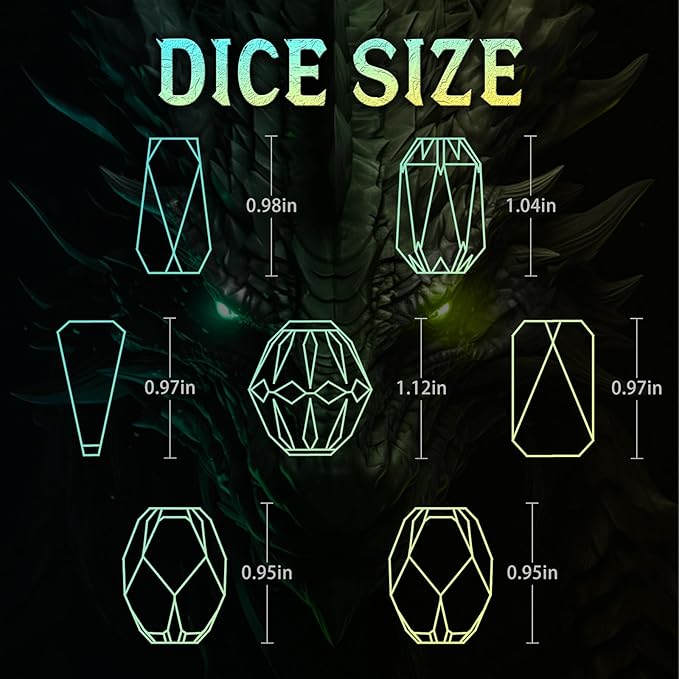 Metal DND Dice Set, Dungeons and Dragons DND Dice of 7 RPG Dice Set Metal - Image 6