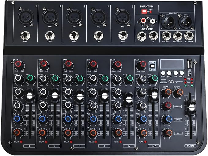 7 Channel mixer, DJ Mixer Board - Image 8