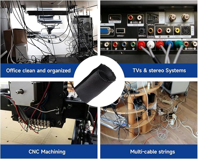 Wire Sheathing Self Wrap Wire Loom Braided Mesh Woven Cable Sleeve - Image 7