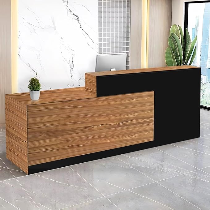 Reception Desk with Counter Modern Checkout Counter with Lockable Drawer by Unknown